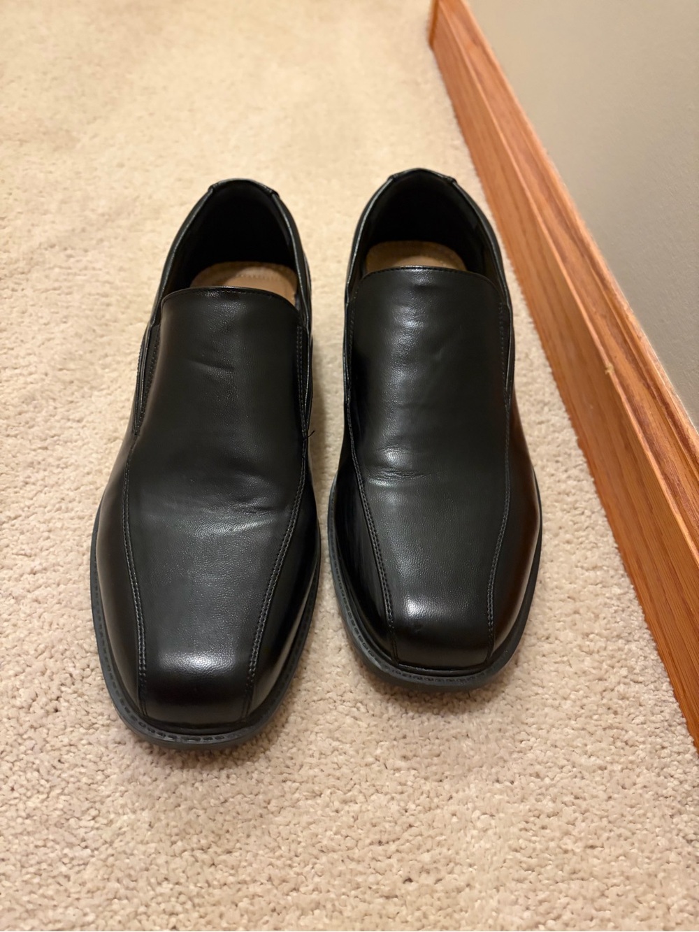 croft & barrow Black Leather Slip-On Loafers